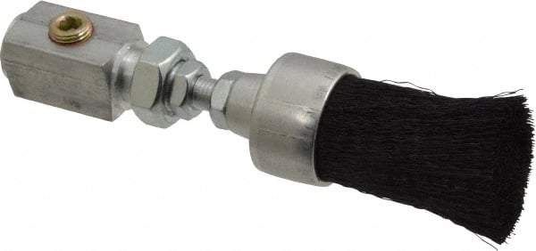 LDI Industries - 1" Width/Diam, PTF Thread Oil Reservoir Lubrication Brushes - 1-5/8" Bristle Length, 250°F, 3-5/8" Length Under Mounting Thread, Straight Shank - Exact Tool & Supply