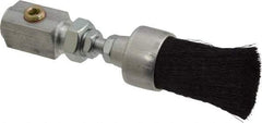 LDI Industries - 1" Width/Diam, PTF Thread Oil Reservoir Lubrication Brushes - 1-5/8" Bristle Length, 250°F, 3-5/8" Length Under Mounting Thread, Straight Shank - Exact Tool & Supply