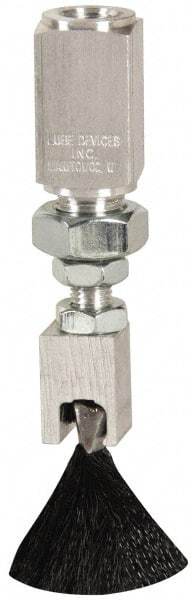 LDI Industries - 1" Long Brush, 1" Width/Diam, PTF Thread Oil Reservoir Lubrication Brushes - 1-5/32" Bristle Length, 250°F, 3" Length Under Mounting Thread, Straight Shank - Exact Tool & Supply