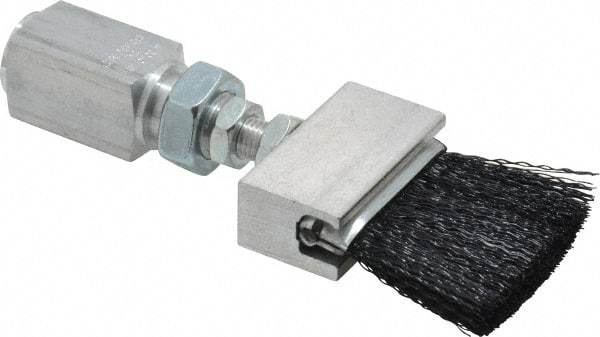 LDI Industries - 1-1/2" Long Brush, 1-1/2" Width/Diam, PTF Thread Oil Reservoir Lubrication Brushes - 1-5/32" Bristle Length, 250°F, 3" Length Under Mounting Thread, Straight Shank - Exact Tool & Supply