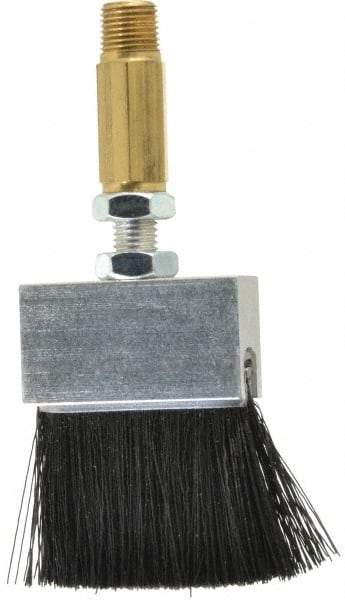 LDI Industries - 1-1/2" Long Brush, 1-1/2" Width/Diam, PTF Thread Oil Reservoir Lubrication Brushes - 1-5/32" Bristle Length, 250°F, 2-3/8" Length Under Mounting Thread, Straight Shank - Exact Tool & Supply