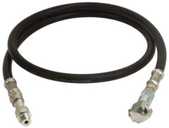 Alemite - 5-1/2' Long, Grease Gun Hose & Coupler Assembly - Includes Check Valve & Swivel - Exact Tool & Supply