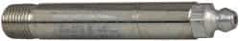 Alemite - Straight Head Angle, 1/8 PTF Carbon Steel Standard Grease Fitting - 3/8" Hex, 2-5/8" Overall Height, 2-3/16" Shank Length, 10,000 Operating psi, Zinc Plated Finish - Exact Tool & Supply