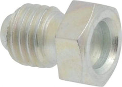 Alemite - Straight Head Angle, 1/4-28 UNF Flush-Style Grease Fitting - 13/32" Overall Height, 19/64" Shank Length, Zinc Plated Finish - Exact Tool & Supply
