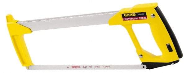 Stanley - 12" Hacksaw - 4-1/2" Throat Depth, Contoured Aluminum D-Style Handle - Exact Tool & Supply
