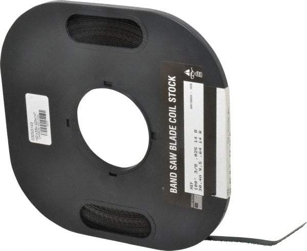 M.K. MORSE - 3/8" x 100' x 0.025" Carbon Steel Band Saw Blade Coil Stock - 14 TPI, Toothed Edge, Raker Set, Flexible Back, Constant Pitch, - Exact Tool & Supply