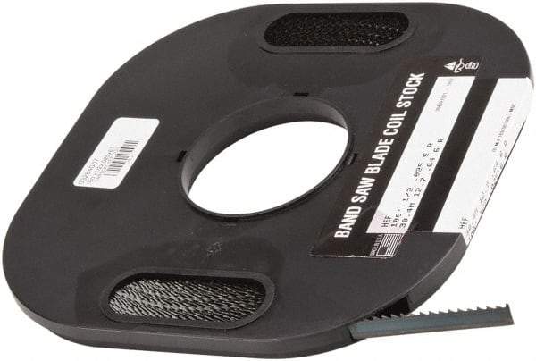 M.K. MORSE - 1/2" x 100' x 0.025" Carbon Steel Band Saw Blade Coil Stock - 6 TPI, Toothed Edge, Raker Set, Flexible Back, Constant Pitch, - Exact Tool & Supply