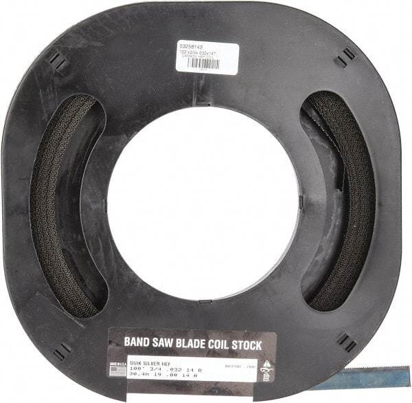 M.K. MORSE - 3/4" x 100' x 0.032" Carbon Steel Band Saw Blade Coil Stock - 14 TPI, Toothed Edge, Raker Set, Flexible Back, Constant Pitch, - Exact Tool & Supply