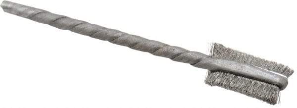 Osborn - 1/4" Diam Flat Steel Tube Brush - 0.003" Filament Diam, 9/16" Brush Length, 2-1/8" OAL, 3/32" Diam Shank - Exact Tool & Supply
