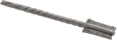 Osborn - 1/4" Diam Flat Steel Tube Brush - 0.005" Filament Diam, 9/16" Brush Length, 2-1/8" OAL, 3/32" Diam Shank - Exact Tool & Supply