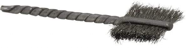 Osborn - 1/2" Diam Flat Steel Tube Brush - 0.003" Filament Diam, 9/16" Brush Length, 2-1/8" OAL, 3/32" Diam Shank - Exact Tool & Supply