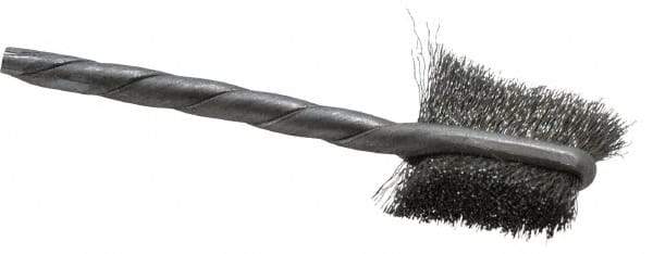 Osborn - 5/8" Diam Flat Steel Tube Brush - 0.003" Filament Diam, 5/8" Brush Length, 2-1/4" OAL, 1/8" Diam Shank - Exact Tool & Supply