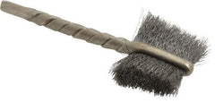 Osborn - 3/4" Diam Flat Steel Tube Brush - 0.003" Filament Diam, 5/8" Brush Length, 2-1/4" OAL, 1/8" Diam Shank - Exact Tool & Supply