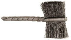 Osborn - 1" Diam Flat Steel Tube Brush - 0.005" Filament Diam, 5/8" Brush Length, 2-1/4" OAL, 1/8" Diam Shank - Exact Tool & Supply