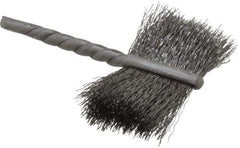 Osborn - 1-1/4" Diam Flat Steel Tube Brush - 0.005" Filament Diam, 5/8" Brush Length, 2-1/4" OAL, 1/8" Diam Shank - Exact Tool & Supply