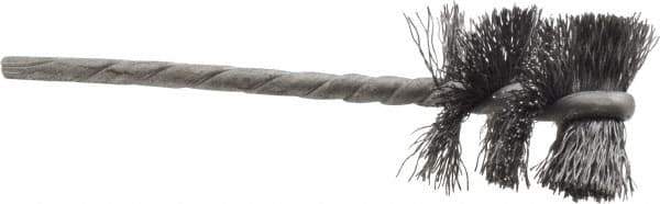 Osborn - 7/8" Diam Helical Steel Tube Brush - 0.008" Filament Diam, 1" Brush Length, 3-1/2" OAL, 1/8" Diam Shank - Exact Tool & Supply