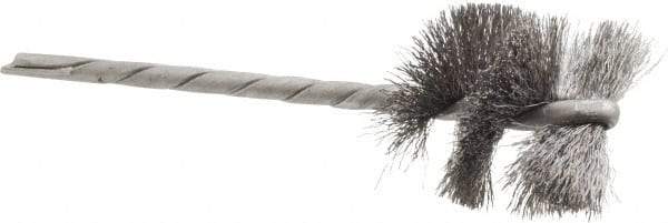 Osborn - 1" Diam Helical Steel Tube Brush - 0.005" Filament Diam, 1" Brush Length, 3-1/2" OAL, 1/8" Diam Shank - Exact Tool & Supply