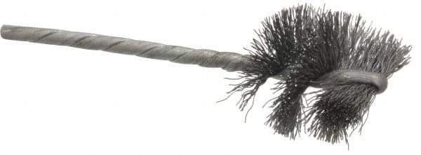 Osborn - 1" Diam Helical Steel Tube Brush - 0.008" Filament Diam, 1" Brush Length, 3-1/2" OAL, 1/8" Diam Shank - Exact Tool & Supply