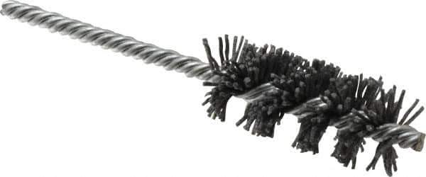 Osborn - 1" Diam Helical Nylon Tube Brush - 2-1/2" Brush Length, 5-1/2" OAL, 1/4" Diam Shank - Exact Tool & Supply