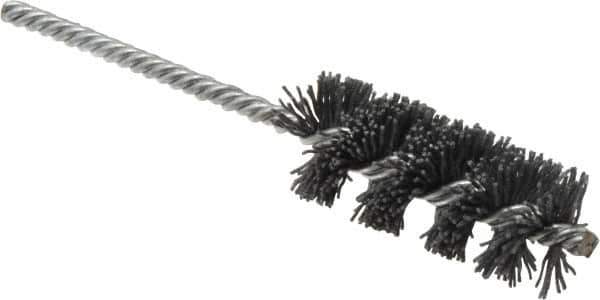 Osborn - 1" Diam Helical Nylon Tube Brush - 2-1/2" Brush Length, 5-1/2" OAL, 0.208" Diam Shank - Exact Tool & Supply