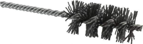 Osborn - 1-1/4" Diam Helical Nylon Tube Brush - 2-1/2" Brush Length, 5-1/2" OAL, 1/4" Diam Shank - Exact Tool & Supply
