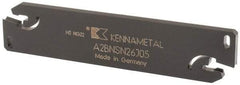 Kennametal - 1.0236" Blade Height, 0.1732" Blade Width, 4.3307" OAL, Neutral Cut, Double End Indexable Cut-Off Blade - 40mm Max Depth of Cut, A2BNSN Blade, A2 Cut-Off Series - Exact Tool & Supply