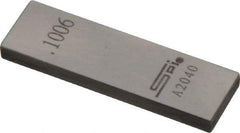 SPI - 0.1006" Rectangular Steel Gage Block - Accuracy Grade 0, Includes NIST Traceability Certification - Exact Tool & Supply