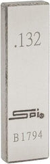 SPI - 0.132" Rectangular Steel Gage Block - Accuracy Grade 0, Includes NIST Traceability Certification - Exact Tool & Supply