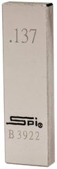 SPI - 0.137" Rectangular Steel Gage Block - Accuracy Grade 0, Includes NIST Traceability Certification - Exact Tool & Supply