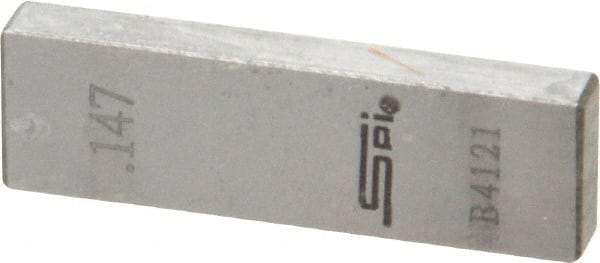 SPI - 0.147" Rectangular Steel Gage Block - Accuracy Grade 0, Includes NIST Traceability Certification - Exact Tool & Supply