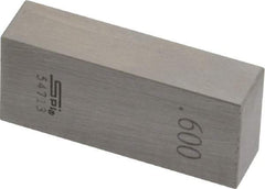 SPI - 0.6" Rectangular Steel Gage Block - Accuracy Grade 0, Includes NIST Traceability Certification - Exact Tool & Supply