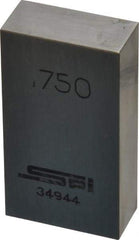 SPI - 0.75" Rectangular Steel Gage Block - Accuracy Grade 0, Includes NIST Traceability Certification - Exact Tool & Supply