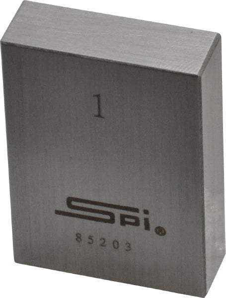 SPI - 1" Rectangular Steel Gage Block - Accuracy Grade 0, Includes NIST Traceability Certification - Exact Tool & Supply