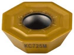 Kennametal - OFPT64 GB Grade KC725M Carbide Milling Insert - TiN/TiCN/TiN Finish, 0.2362" Thick, 0.7362" Inscribed Circle, 1.2mm Corner Radius - Exact Tool & Supply