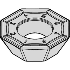 Kennametal - OFPT64 GB Grade KCPM40 Carbide Milling Insert - TiAlN/AlCrN Finish, 0.2362" Thick, 0.736" Inscribed Circle, 3/64" Corner Radius - Exact Tool & Supply