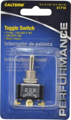 Gardner Bender - 3 Position, 12 Volt, 15 Amp, 1/2 Hole Diam, Metal Toggle Switch - On Off On Sequence, 1 Switch, Silver - Exact Tool & Supply