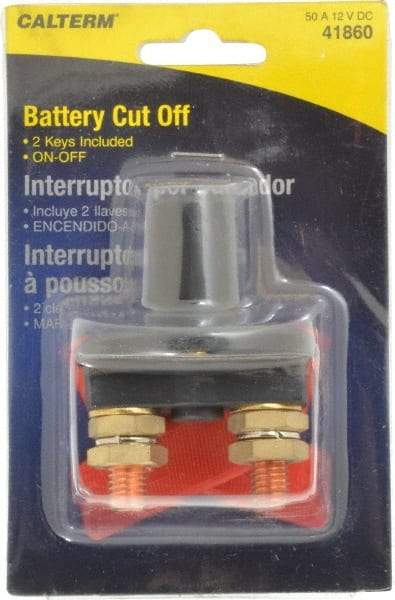 Gardner Bender - 2 Position, 12 Volt, 50 Amp, 1/2 Hole Diam, Battery Cutoff Switch - On Off Sequence, 1 Switch, Red/Black - Exact Tool & Supply
