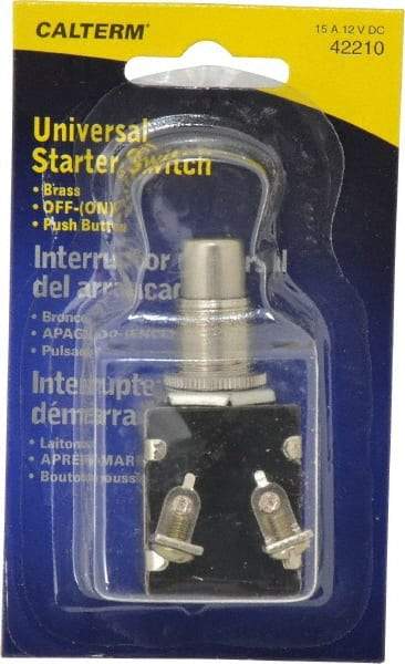 Gardner Bender - 12 Volt, 15 Amp, UniVoltersal Starter Switch - Momentary On Sequence, 1 Switch, Gold/Silver - Exact Tool & Supply