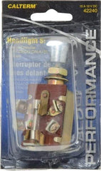 Gardner Bender - 3 Position, 12 Volt, 15 Amp, Fused Headlight Switch - Off-Park-Park & Headlights Sequence, 1 Switch, Gold/Silver - Exact Tool & Supply