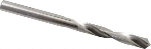 SGS - 7/32" 118° Solid Carbide Jobber Drill - Bright Finish, Right Hand Cut, Spiral Flute, Straight Shank, 3" OAL, Faceted Point - Exact Tool & Supply