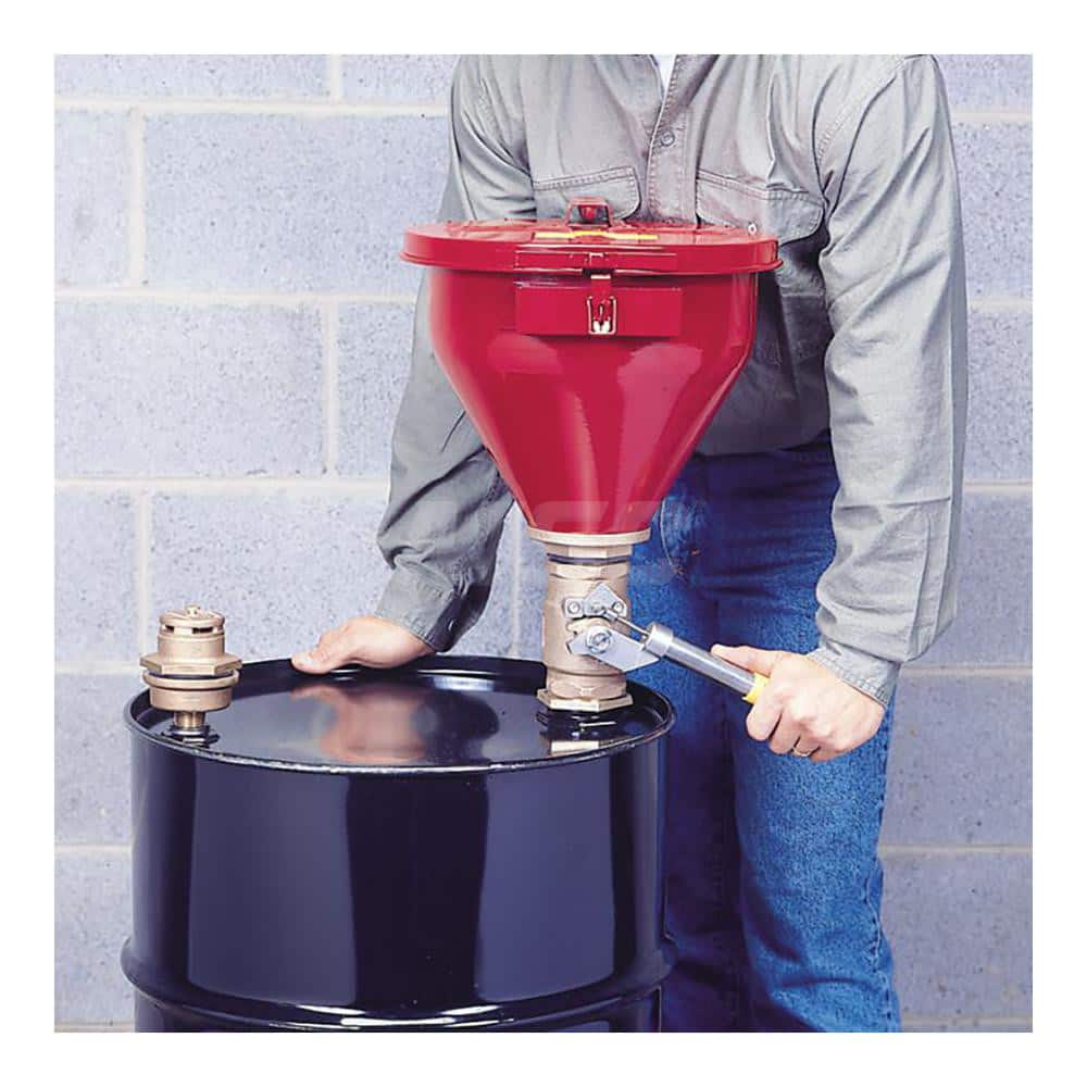 Justrite - Drum Funnels & Funnel Covers; Compatible Drum/Pail Capacity (Gal.): 30.00; 55.00 ; Diameter (Inch): 10-3/4 ; Diameter (Decimal Inch): 10.7500 ; Height (Inch): 10 ; Height (Decimal Inch): 10.000000 ; Mouth Diameter (Inch): 10.75 - Exact Tool & Supply