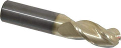Accupro - 3/4" Diam, 1-5/8" LOC, 3 Flute Solid Carbide Ball End Mill - ZrN Finish, Single End, 4" OAL, 3/4" Shank Diam, Spiral Flute - Exact Tool & Supply