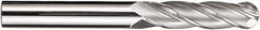 SGS - 5/16" Diam, 1-1/8" LOC, 4 Flute Solid Carbide Ball End Mill - Diamond-Like Carbon (DLC) Finish, Single End, 3" OAL, 5/16" Shank Diam, Spiral Flute - Exact Tool & Supply