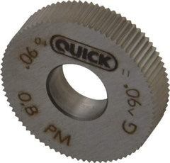 Value Collection - 27/32" Diam, 90° Tooth Angle, 32 TPI, Standard (Shape), Cut Type Powdered Metal High Speed Steel Straight Knurl Wheel - 0.197" Face Width, Circular Pitch, Bright Finish - Exact Tool & Supply