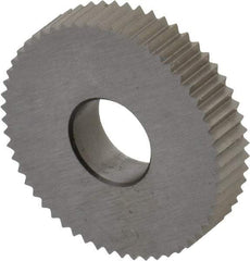 Value Collection - 9/16" Diam, 90° Tooth Angle, 32 TPI, Standard (Shape), Cut Type Powdered Metal High Speed Steel Straight Knurl Wheel - 0.118" Face Width, Circular Pitch, Bright Finish - Exact Tool & Supply