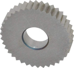 Value Collection - 9/16" Diam, 90° Tooth Angle, 21 TPI, Standard (Shape), Cut Type Powdered Metal High Speed Steel Straight Knurl Wheel - 0.118" Face Width, Circular Pitch, Bright Finish - Exact Tool & Supply