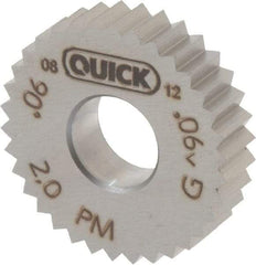 Value Collection - 27/32" Diam, 90° Tooth Angle, 13 TPI, Standard (Shape), Cut Type Powdered Metal High Speed Steel Straight Knurl Wheel - 0.197" Face Width, Circular Pitch, Bright Finish - Exact Tool & Supply