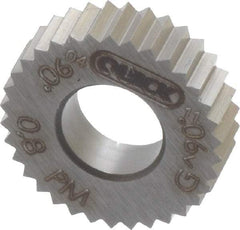 Value Collection - 11/32" Diam, 90° Tooth Angle, 32 TPI, Standard (Shape), Cut Type Powdered Metal High Speed Steel Straight Knurl Wheel - Circular Pitch, Bright Finish - Exact Tool & Supply