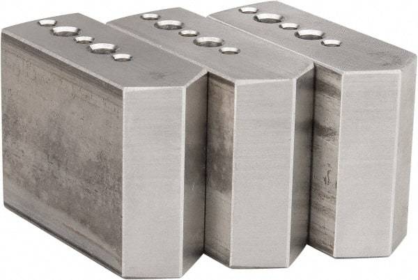 Northfield - 4" & Up Chuck Capacity, Northfield Air Style Attachment, Square Soft Lathe Chuck Jaw - 3 Jaws, Aluminum, 1.895mm Long x 3/4" Wide x 1-1/2" High - Exact Tool & Supply