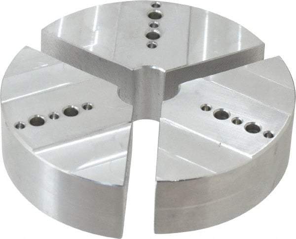 Northfield - 4" & Up Chuck Capacity, Northfield Air Style Attachment, Round Soft Lathe Chuck Jaw - 3 Jaws, Aluminum, 3.92" Wide x 1" High - Exact Tool & Supply